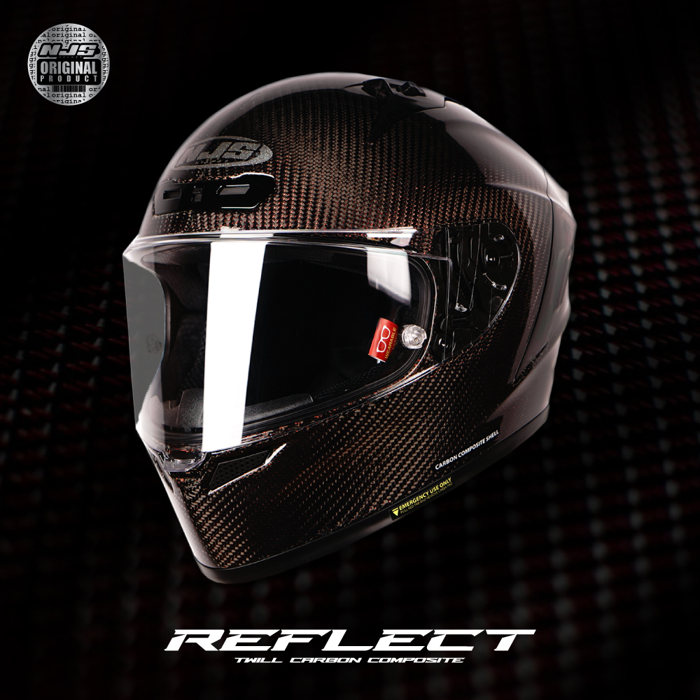 NJS ZX-1R CARBON TWILL REFLECT Red - Helm Full Face (FREE PINLOCK ) - Helm Fullface | NJS ZR | NJS F