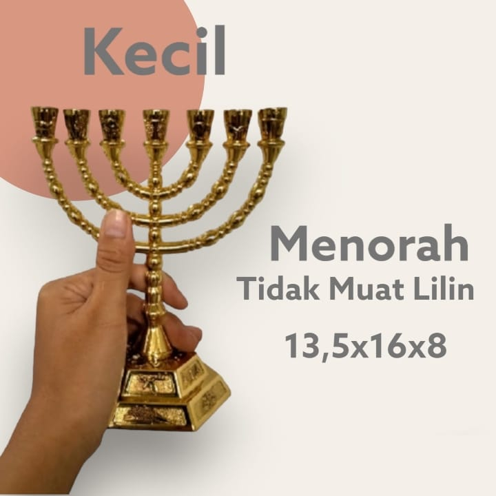 Menorah Israel Yahudi Hanukkah Kaki Dian Pelita Souvenir Israel Profetik Ibrani Judaika Bahtera