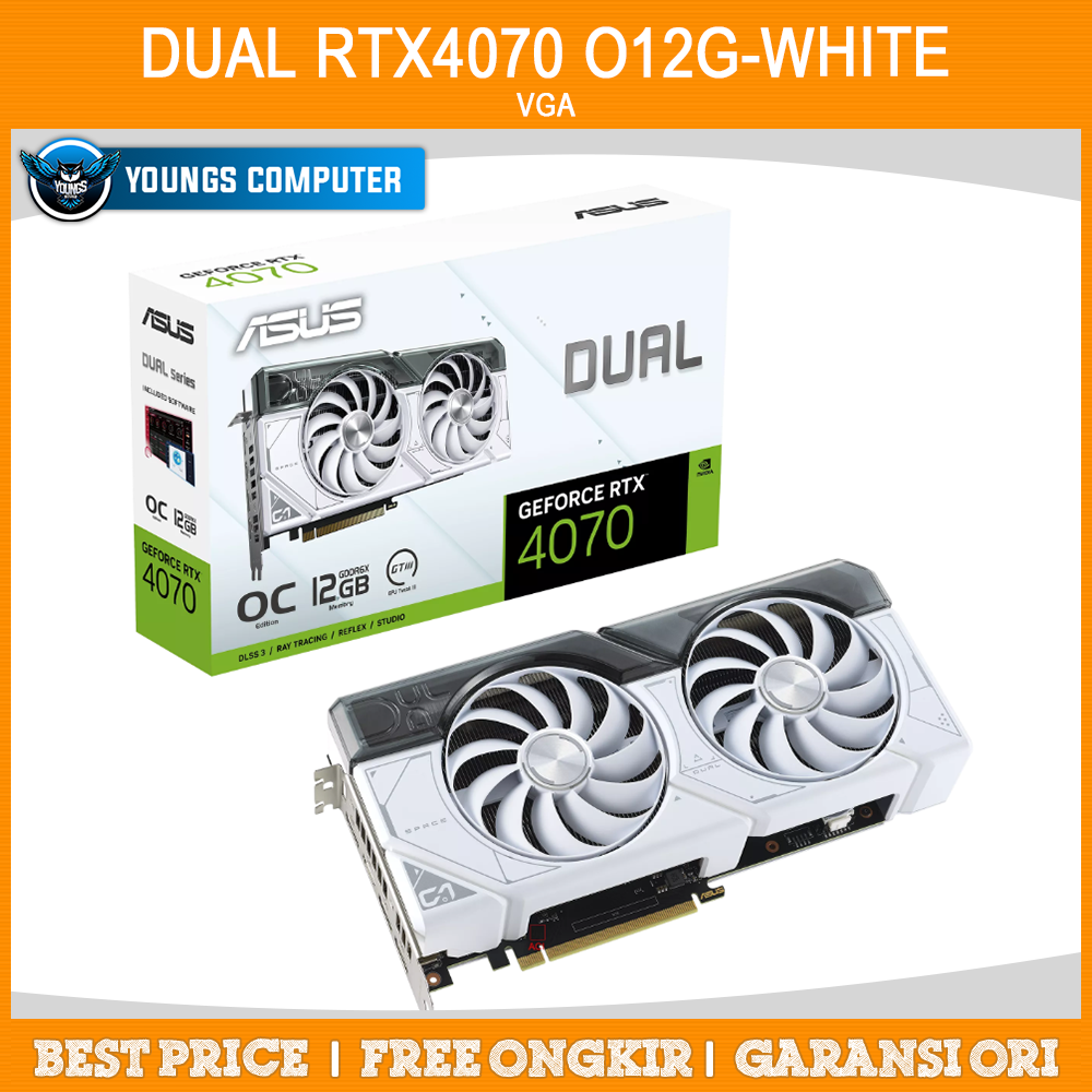 VGA ASUS GeForce RTX 4070 DUAL OC 12GB GDDR6X WHITE | RTX4070 12G