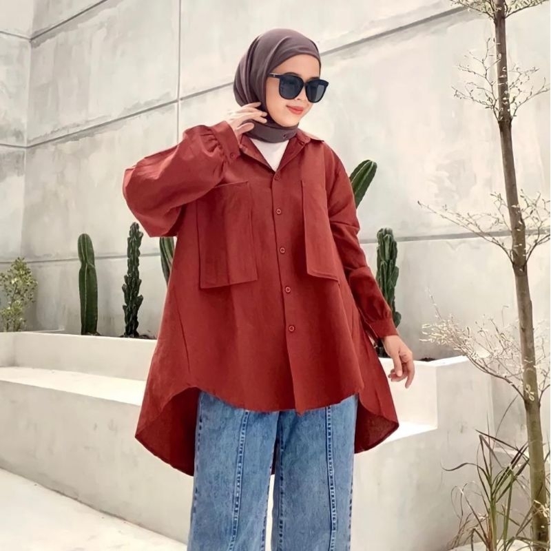 kemeja wanita KB jumbo ld 120 - 140 cm terbaru 2023/blouse wanita oversize/kemeja oversize