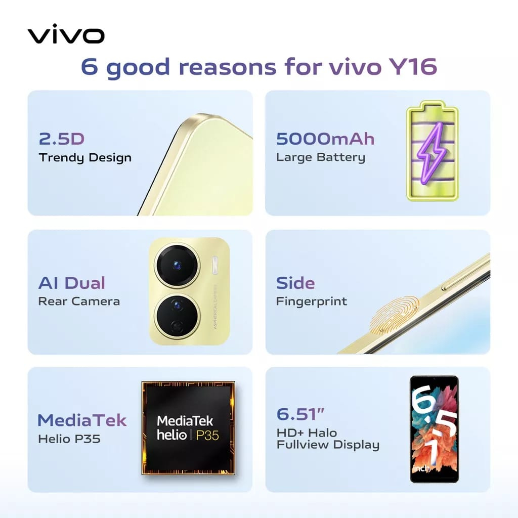 VIVO Y16 RAM 8/128GB GARANSI 1 TAHUN