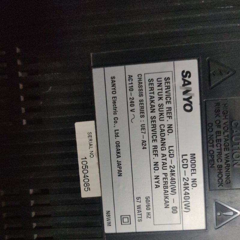 MB mainboard tv lcd sanyo  type 24k40 ( w )