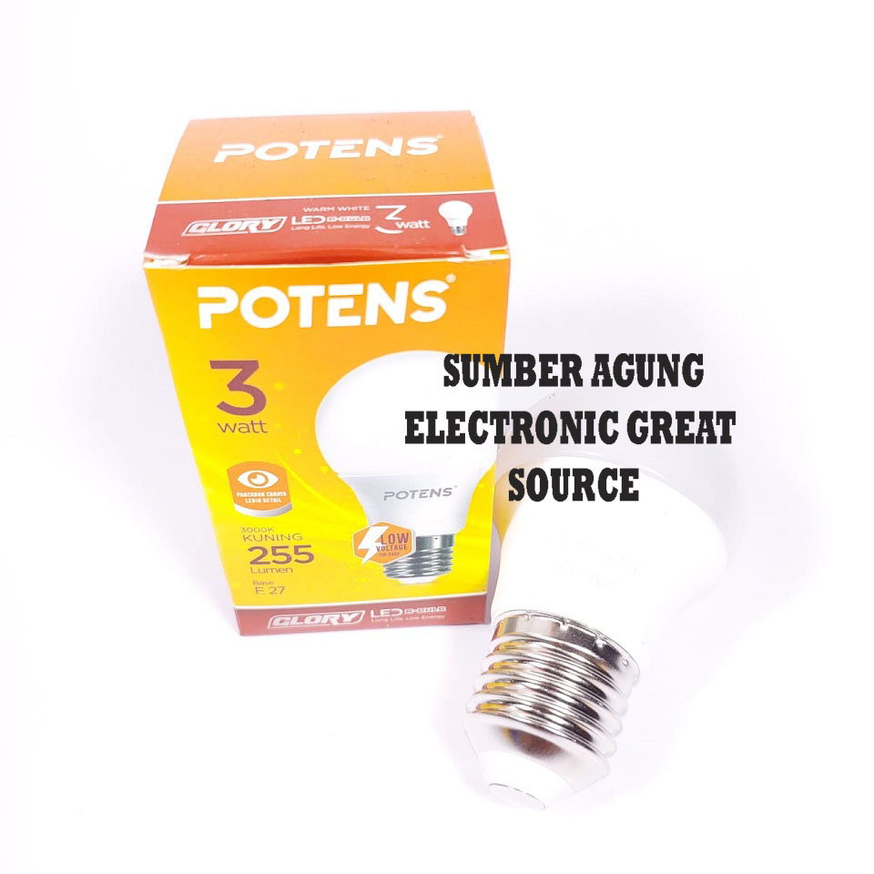 Potens Glory Lampu LED 3W Yellow 3 Watt Cahaya Kuning 3000K 255 Lumen