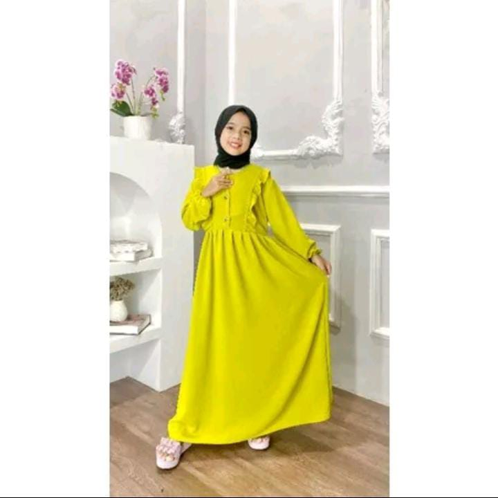 Gamis Anak Tanggung Bahan Crincle Airflow Premium Baju Muslim anak 2023