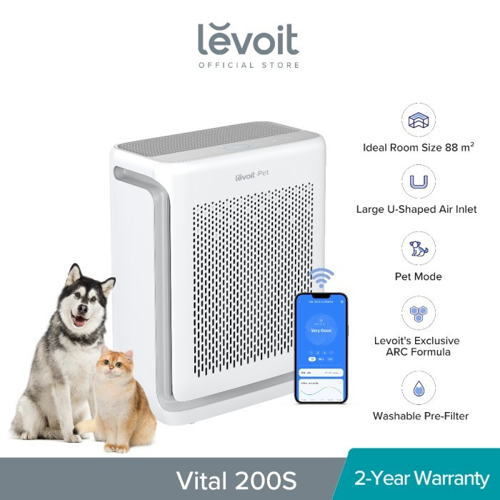 Levoit Vital 200S Pet Care Smart True HEPA Air Purifier USA Hewan