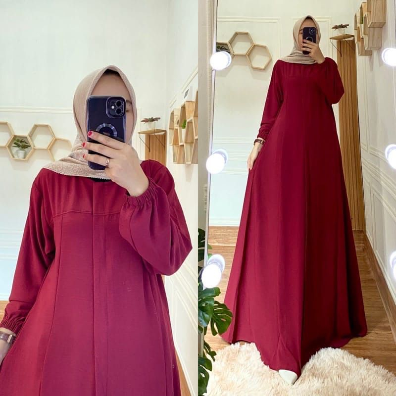 Dress Maryam Crinkle Airflow // Dress Wanita Kekinian // Gamis Maryam