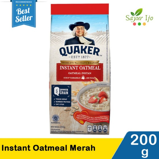 

Quaker Instant Oatmeal 200 Gram / Pack Premium Oat Gandum Sarapan Cereal