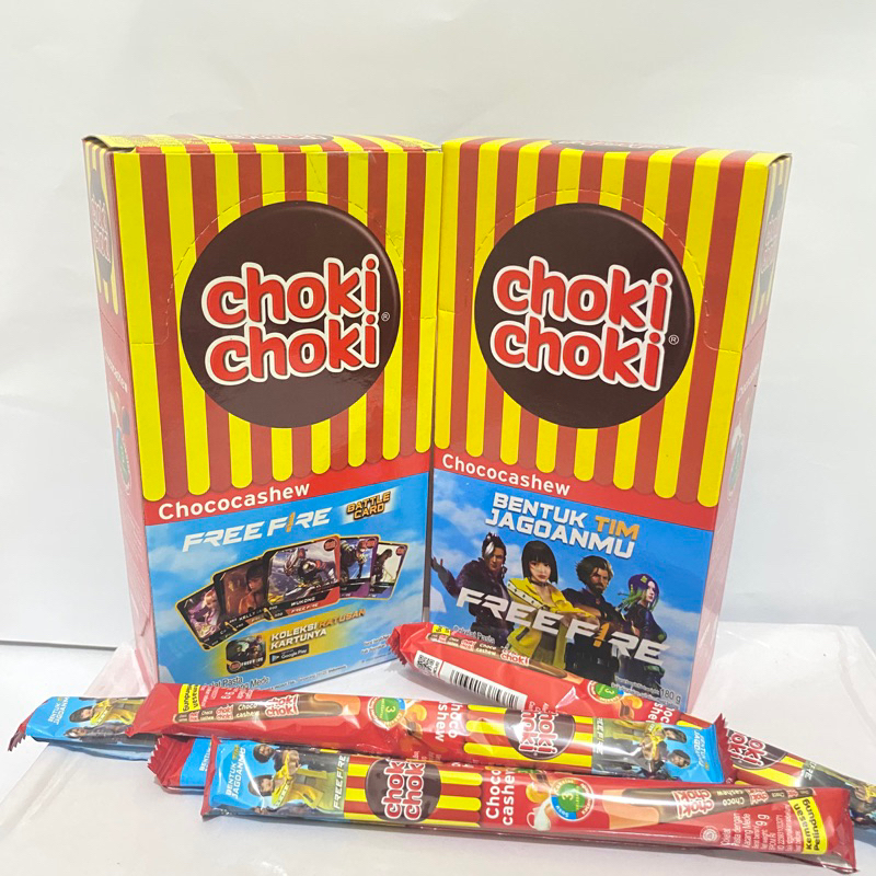 

CHOKI CHOKI Edisi FREE FIRE 20pcs Chococashew Coklat pasta dengan mede