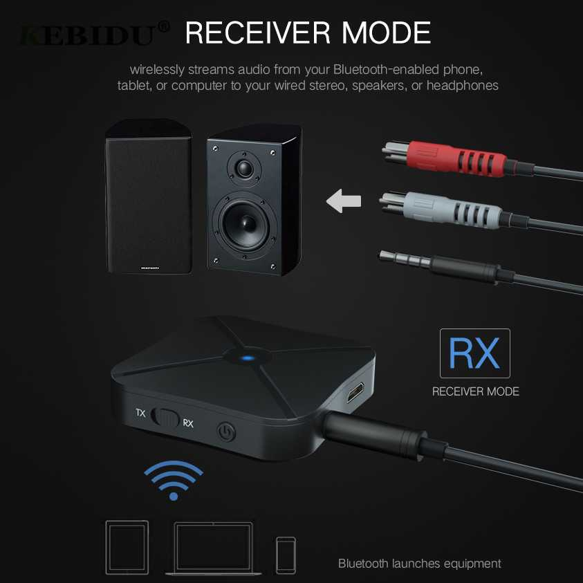 Audio Bluetooth Receiver Transmitter 5.0 AUX 3.5mm Speaker TV Jaringan Bluetooth Jangkauan Luas