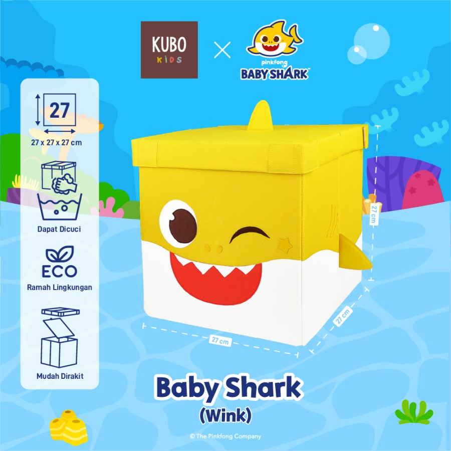 KUBO KIDS BABY SHARK 27 X 27 X 27 CM Kotak Penyimpanan