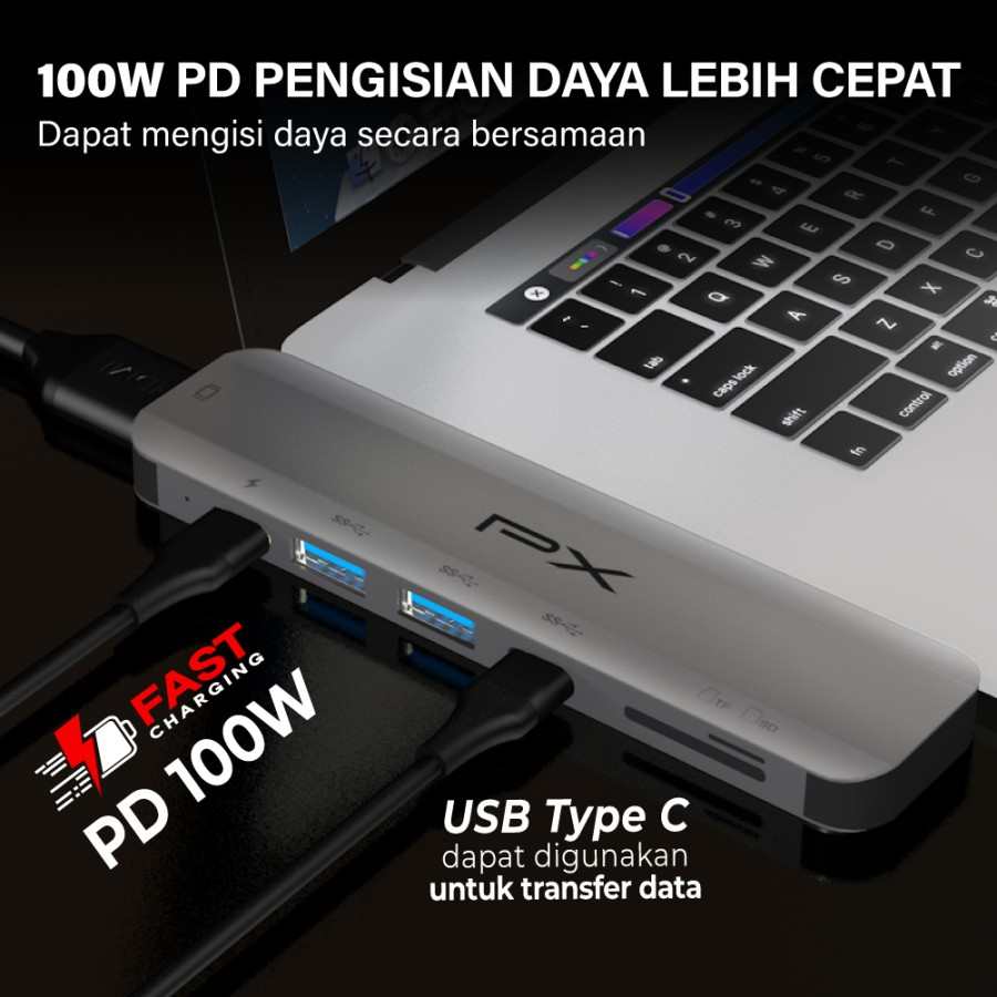 USB Hub Type C 3.1 Converter HDMI SD Micro SD Macbook 7 in 1 PX UCH27