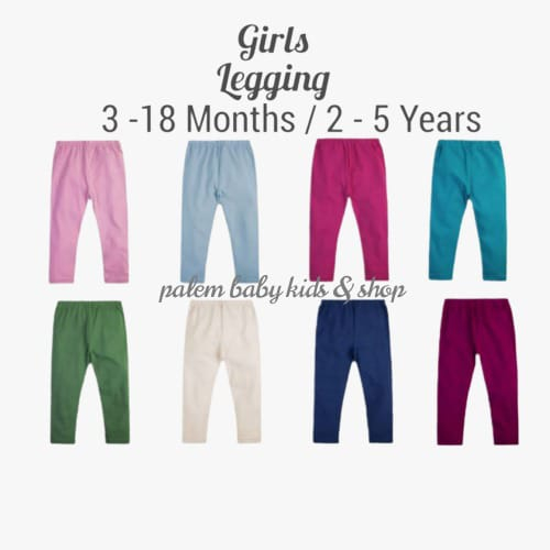 Velvet Junior Gril Legging Solid Polos Warna 3-6 Bulan 2-5 Tahun 1pcs