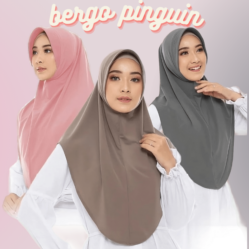 Hijab Instan Bergo Pinguin Jersey / Jilbab Instan Jersey Premium