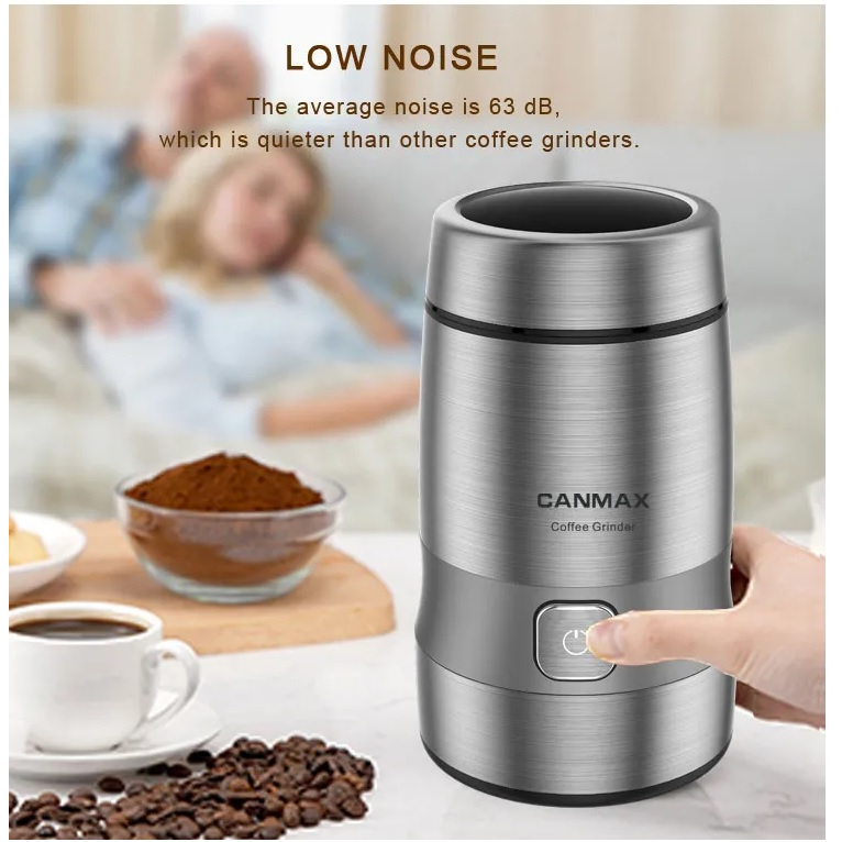 VOLGA Stainless Steel Electric Coffee Spice Grinder 200W