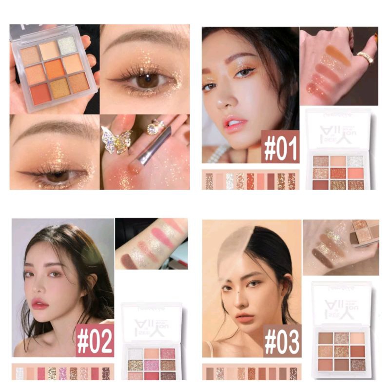 EYESHADOW GLITTER LAMEILA || EYESHADOW PREMIUM BY LAMEILA 9 PILIHAN WARNA