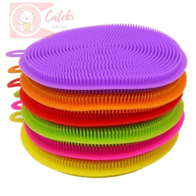 [CTK] DISKON SILICONE SPONS Cuci Piring Silikon Sikat Spons Silicon Anti Kuman Karet / Alat Cuci Piring PRAKTIS MURAH