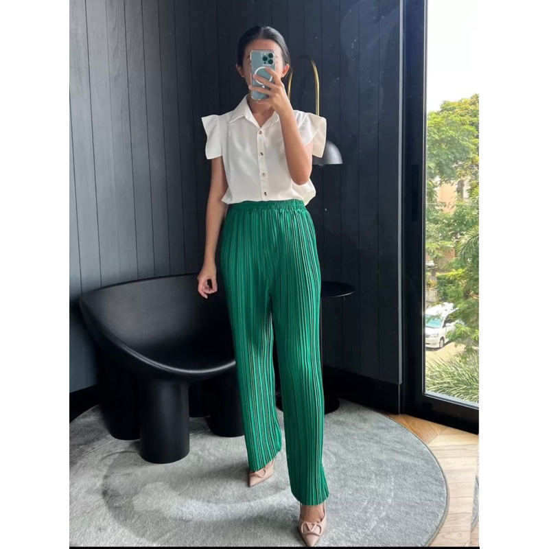 Halo_kulot bb plisket premium | celana panjang wanita korea | celana plisket