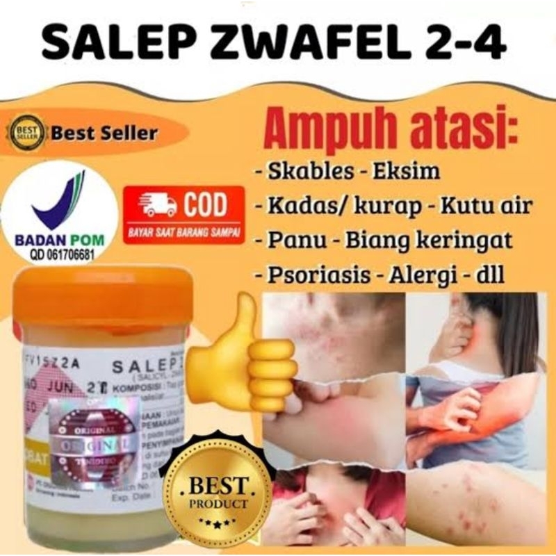 Salep Zwafel 24 Original Obat Jerawat Kadas Gatal Selangkangan Jamur Kudis Kurap Alergi Eksim Panu Skabies Ruam BPOM