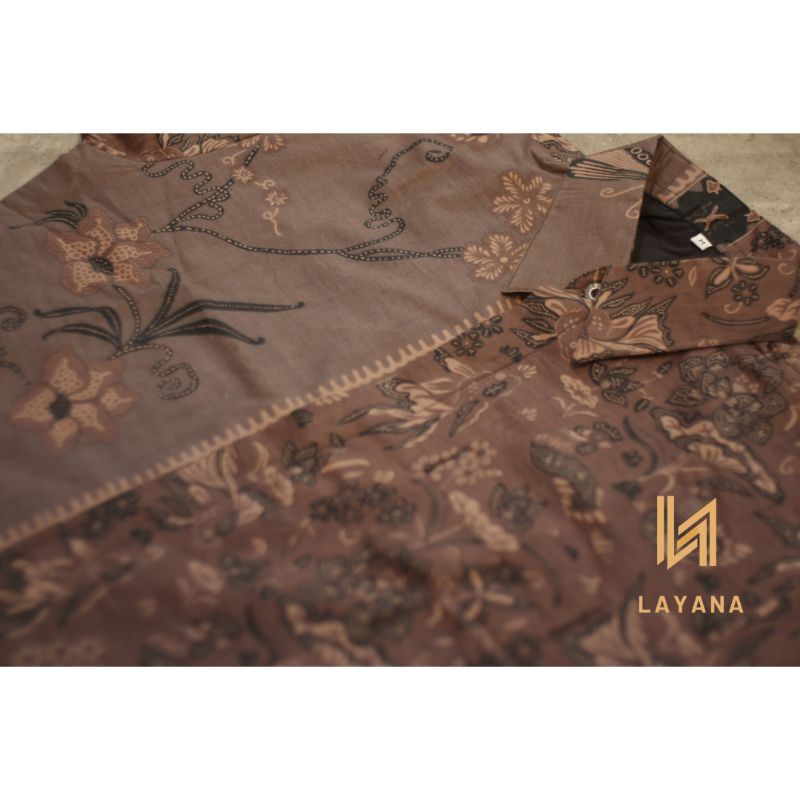 Kemeja Batik Layana Motif Kupu Dua Warna Slimfit Premium Full Puring Body Kemeja Formal Nonformal Baju Keluarga Sragaman Kondangan