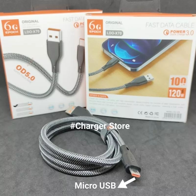 Kabel Data 120W 6A Micro USB ORIGINAL Fast Charging Cable 100Cm Fast Data