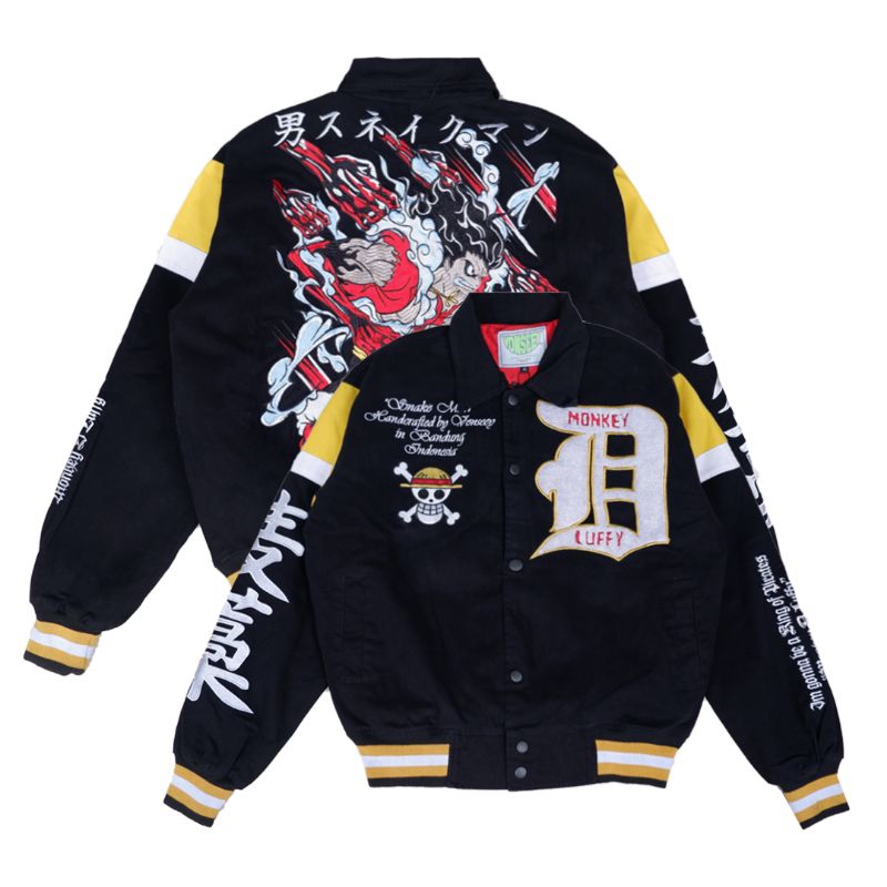 JAKET VARSITY ONE PIECE LUFFY VINTAGE JACKET BAHAN AMERICAN TWILL