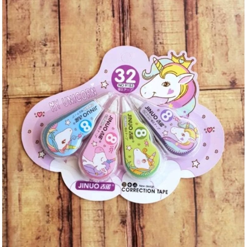 

1 set 4 pcc tipe-x trondol kertas unicorn