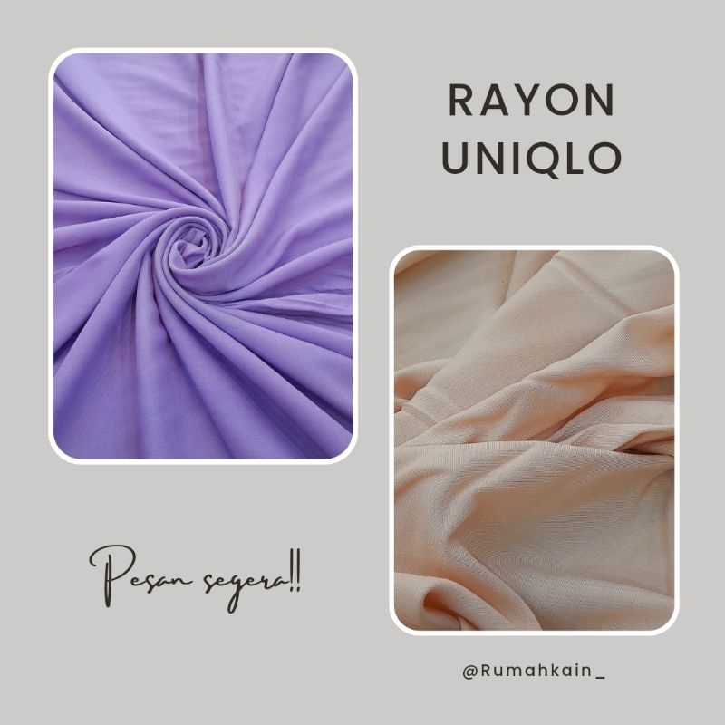 Rayon Uniqlo/Rayon Polos/Kain Santung/Rayon