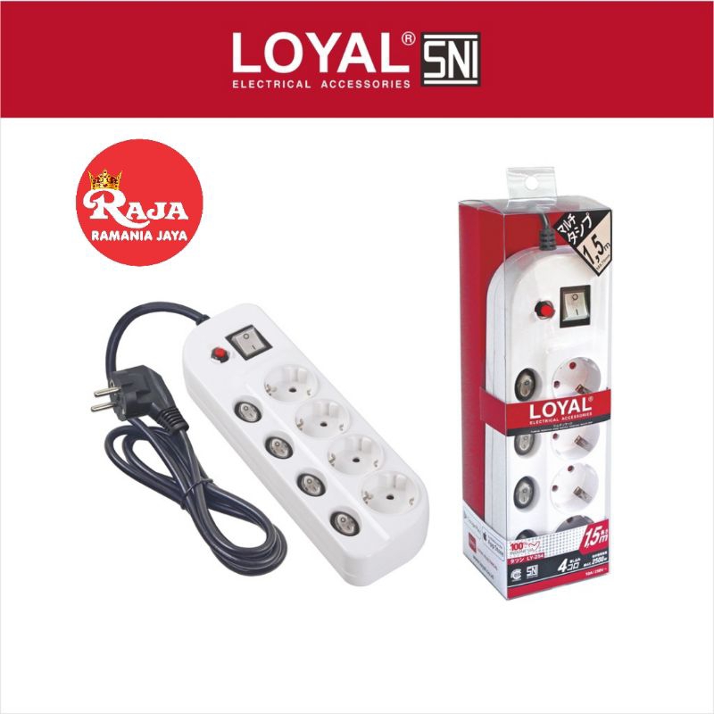 Loyal Stopkontak Exstension Soket Multi Tap 3 Lubang &amp; 4 Lubang LY-253,LY-254