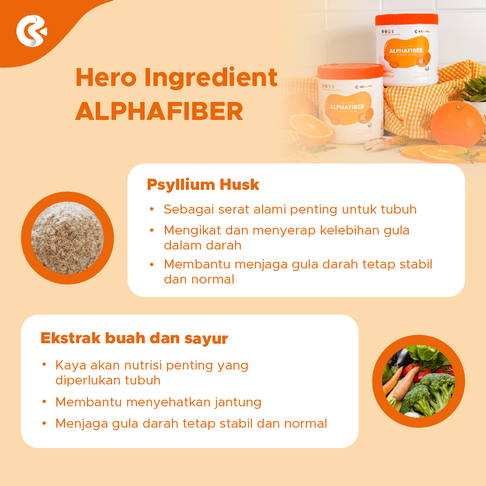 Bio Alpha Alphafiber 250gr 50 Sajian Minuman Fiber Untuk Diabetes