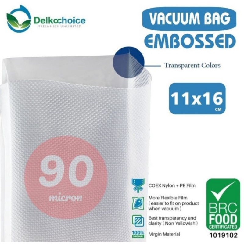 Plastik Vacum EMBOSS Premium 11x16 90mic Delkochoice