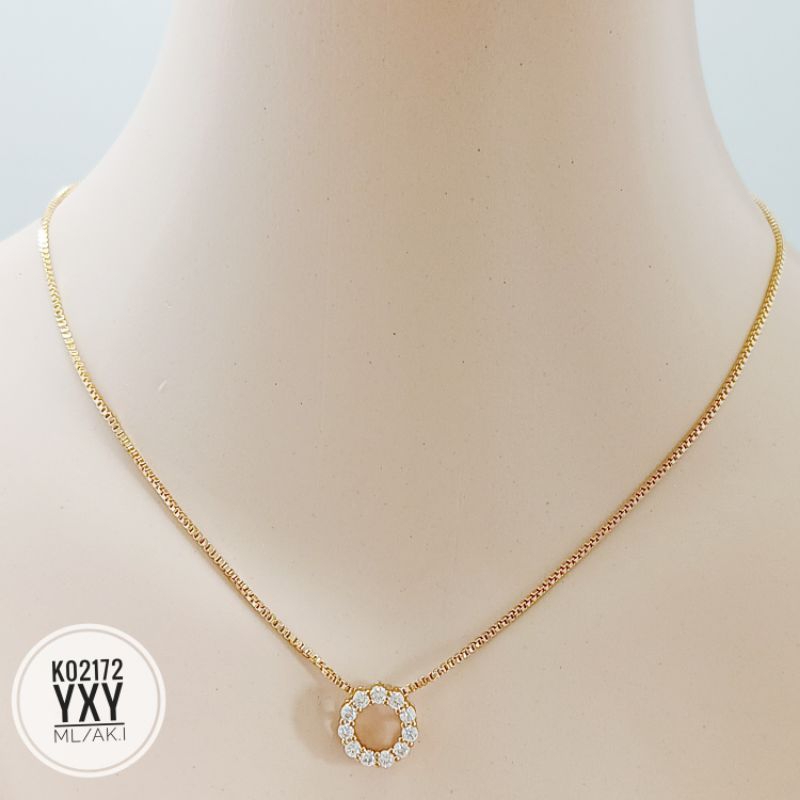 Kalung Yaxiya permata bulat gold K02172