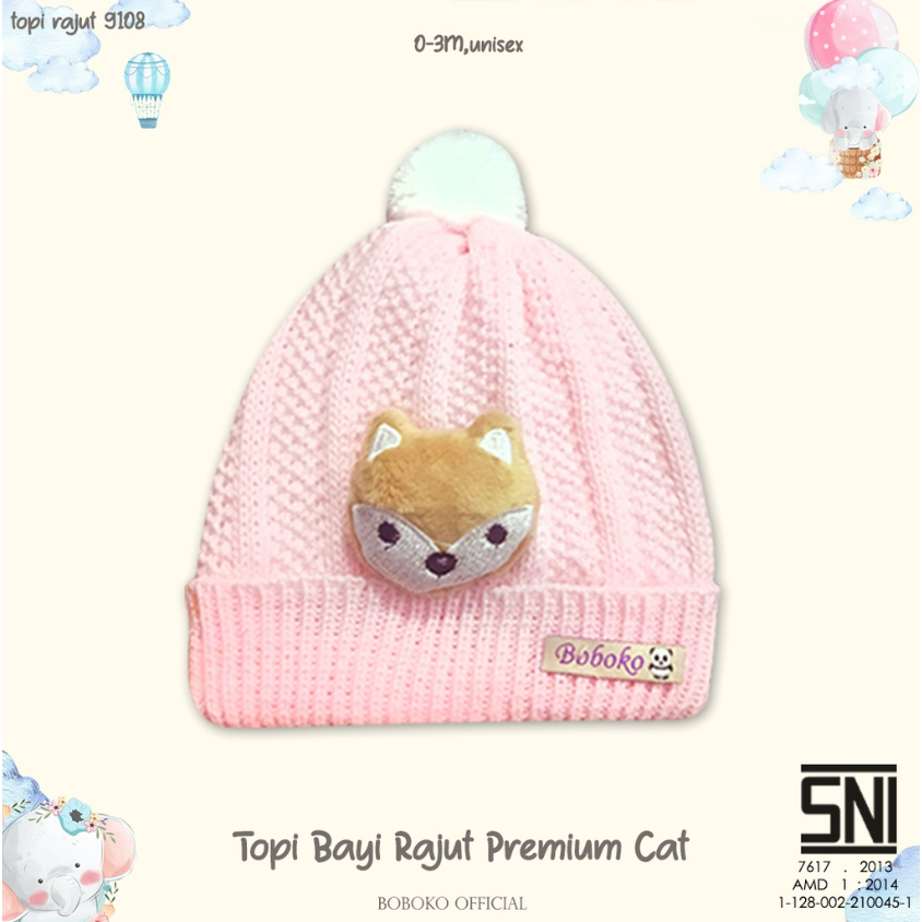 Boboko Topi Rajut Pom Fox Unisex CBKS