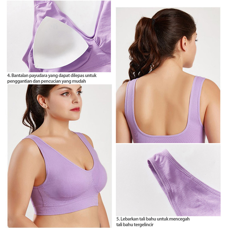 Sport Bra Tanpa Kawat Bra Wanita Push Up Yoga Gym Bernapas Olahraga Bra Angel Mommy Bra Seamless 811
