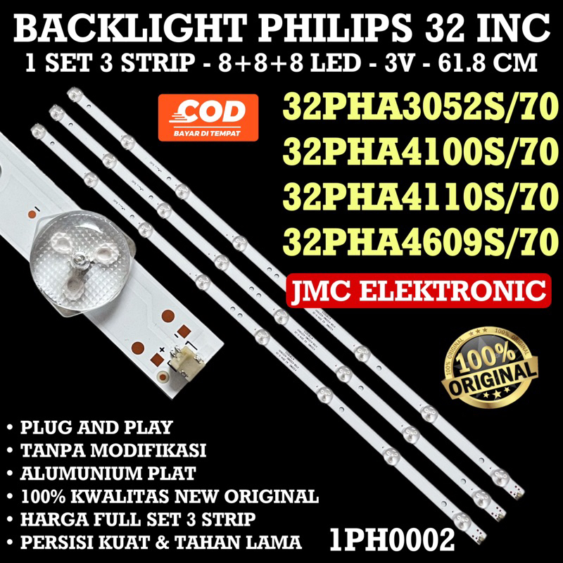 BACKLIGHT TV LED PHILIPS 32 INC 32PHT4002S/70 32PHA4100S/70 32PHA3002/70 32PHA3052S/70 32PHA4110S/70 32PHA4609S/70 32PHT4002S 32PHA4100S 32PHA3002S 32PHA3052S 32PHA4110S 32PHT4002 32PHA4100 32PHA3052 32PHA4110 4708-K320WD