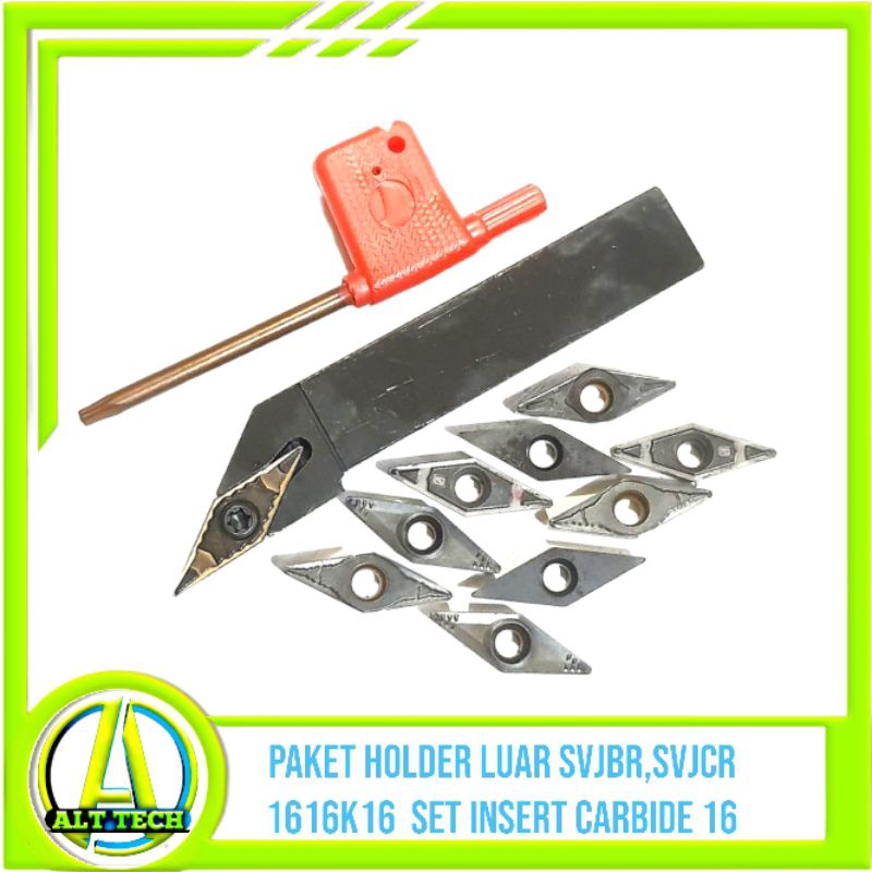 Holder bubut SVJBR 1616 set insert vcmt 16 carbide bekas