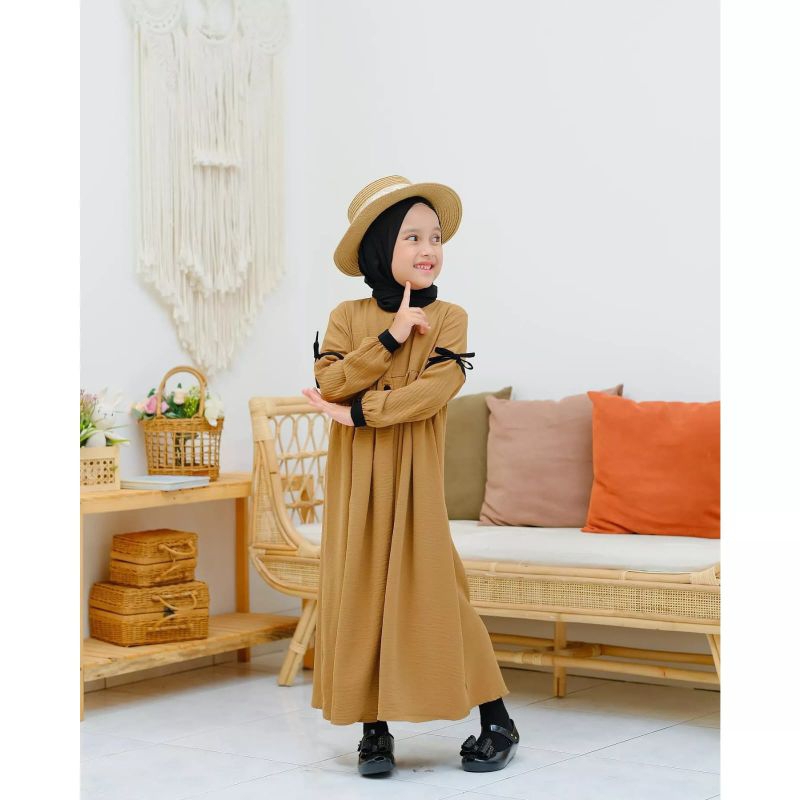 LIZZARA DRESS KIDS/GAMIS MODEL SIMPEL USIA 11-13 TAHUN BAHAN CRINKLE PREMIUM/GAMIS ANAK TANGGUNG/GAMIS ANAK PEREMPUAN/PAKAIAN ANAK PEREMPUAN KEKINIAN/BAJU MUSLIM ANAK/FASHION ANAK PEREMPUAN/GAMIS ANAK TERBARU