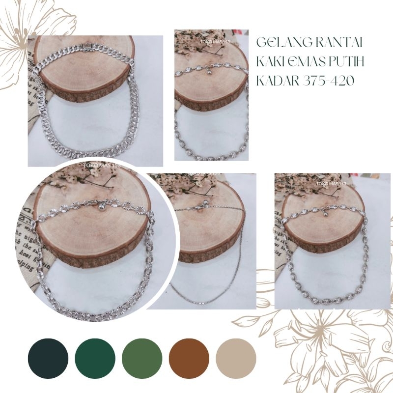 WAJIB TANYA STOK REALPIC Gelang rantai kaki emas putih kadar 375-420
