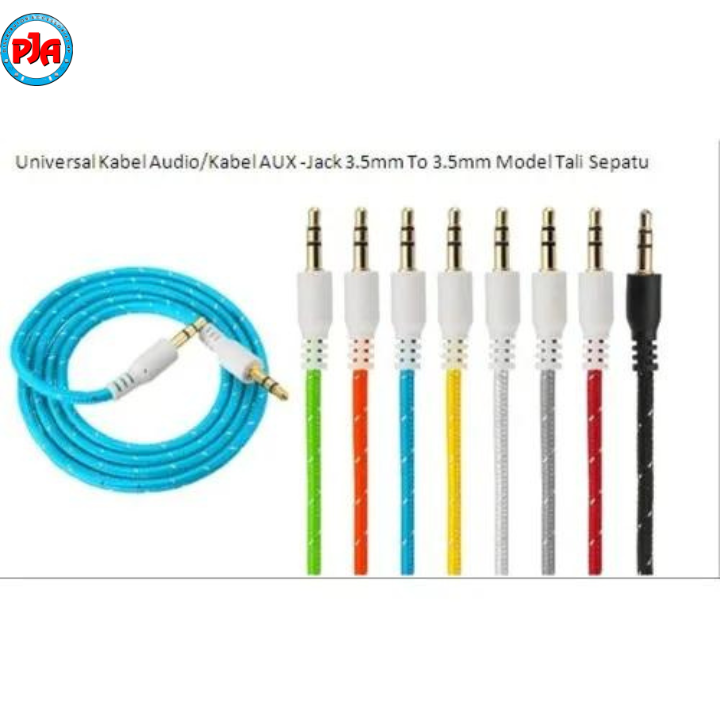 Kabel Aux Kabel Audio 1 in 1 Cable Aux Audio Motif Tali Sepatu 1 Meter