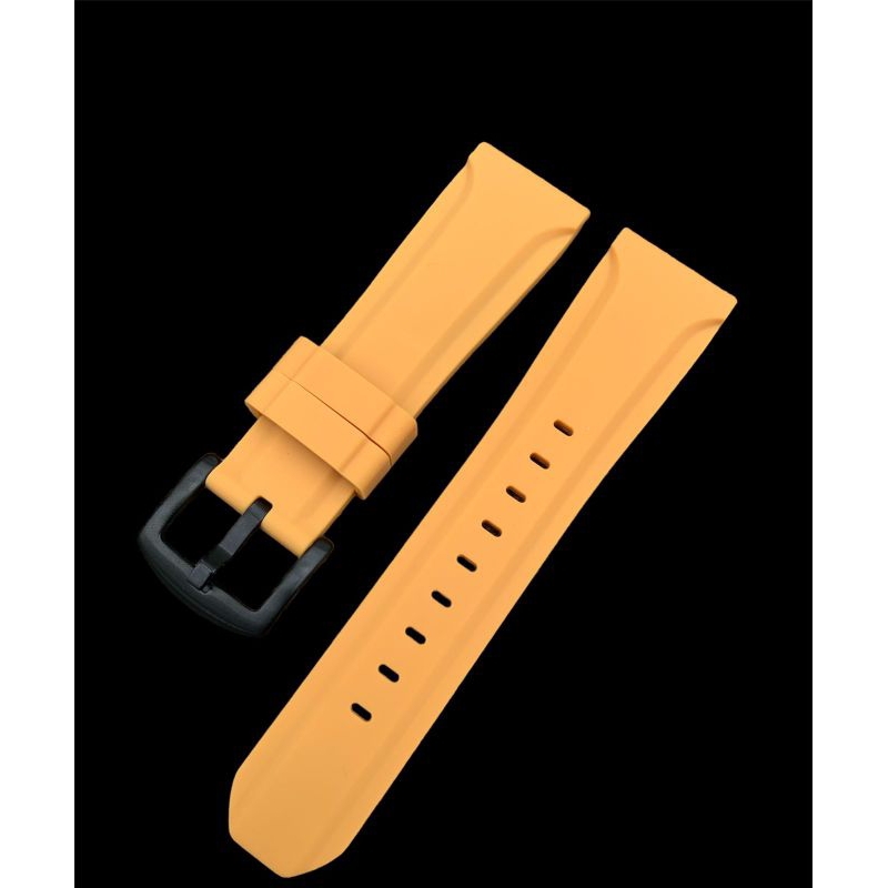 Strap Tali jam tangan silicon kuning lentur lembut alexandre Christie 24mm