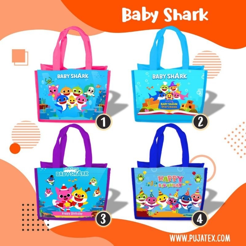 

Tas Ultah Baby shark / Tas Ulang Tahun Anak / Tas Aqiqah / Goodie Bag Souvenir Besek Kantong Custom Nama Dan Foto