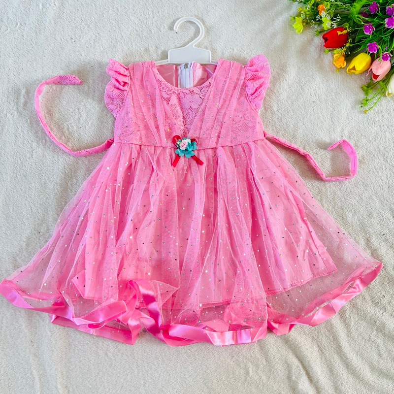 Dress anak 1 tahun 7 8 9 10 11 bulan Bolly Korean gaun anak cewek perempuan pesta lucu murah putih korean style Fatonah