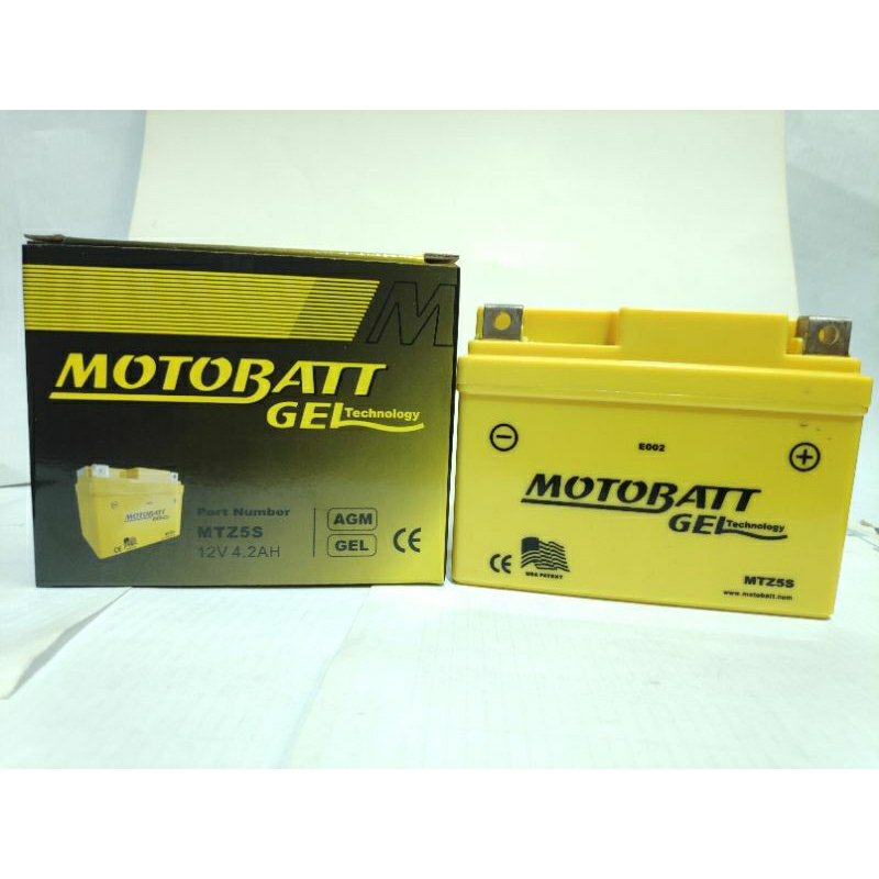 AKI KERING MOTOR GEL MOTOBATT MTZ5S ORIGINAL UNTUK  BEAT/SUPRA X 125/VARIO 110