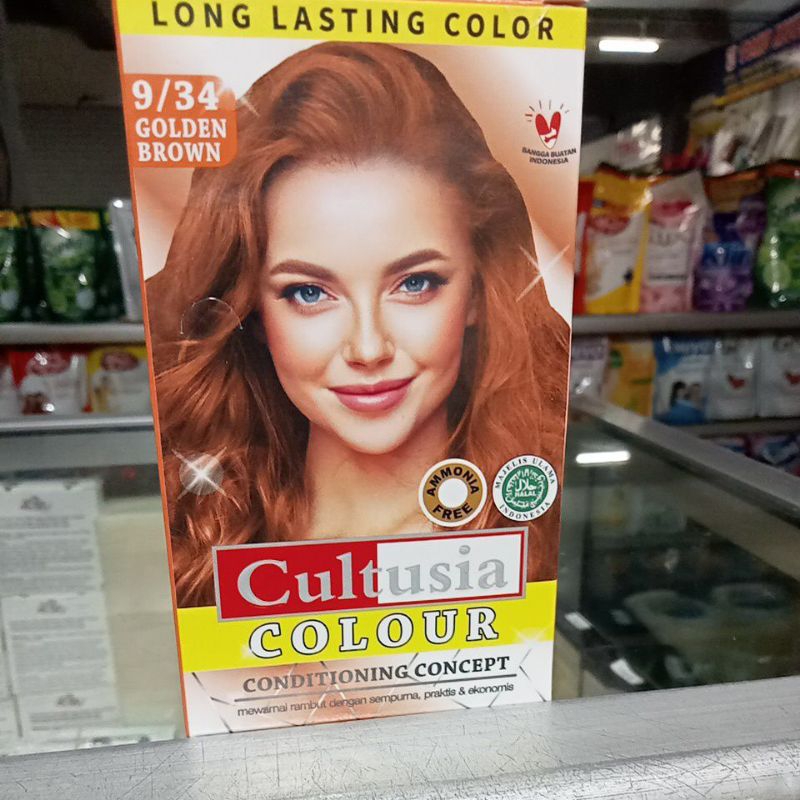 Cat rambut Cultusia ( golden brown ) Cultusia semir rambut