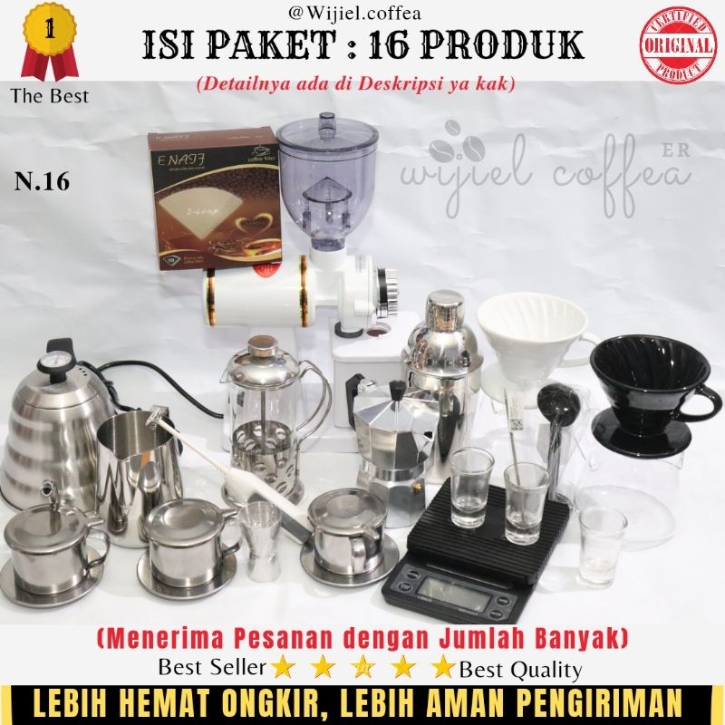 Paket Alat Kopi - Mesin Kopi Elektrik - Alat Seduh Kopi Manual - PAKET USAHA KEDAI KOPI - Wijiel Cof