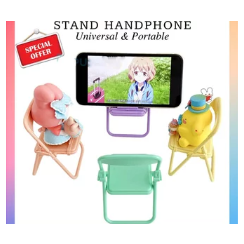 STAND HOLDER KURSI - STAND HOLDER HP MACARON MODEL KURSI LIPAT - STAND HP KURSI MACARON