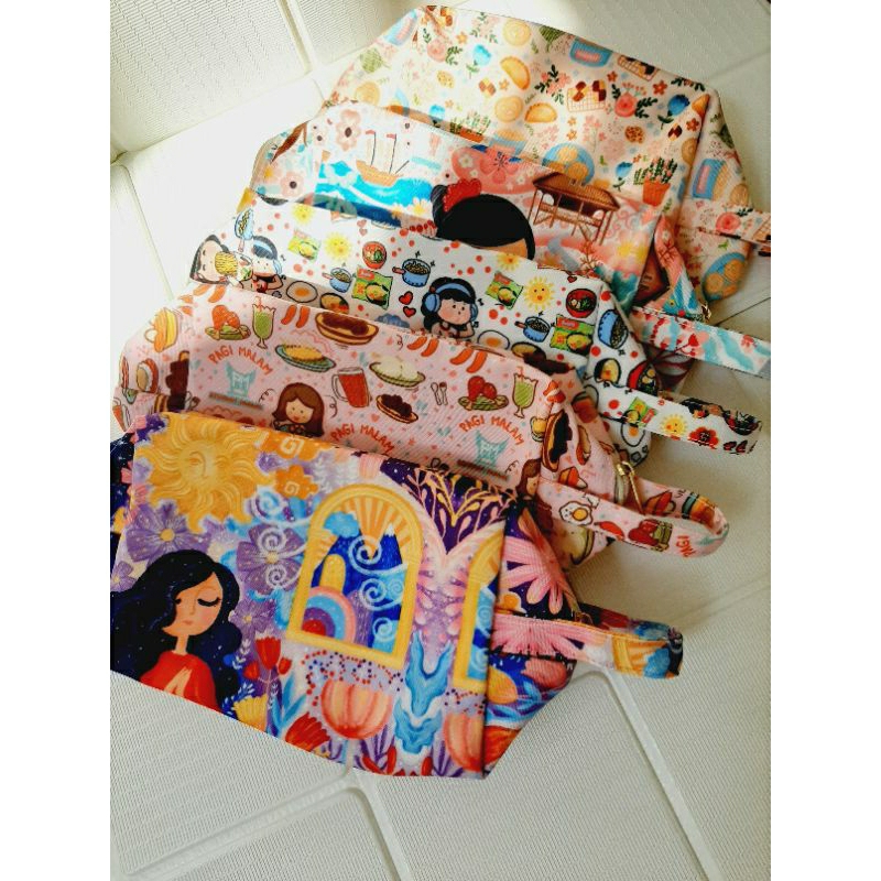 Pouch Besar Makeup Alat Tulis Canvas