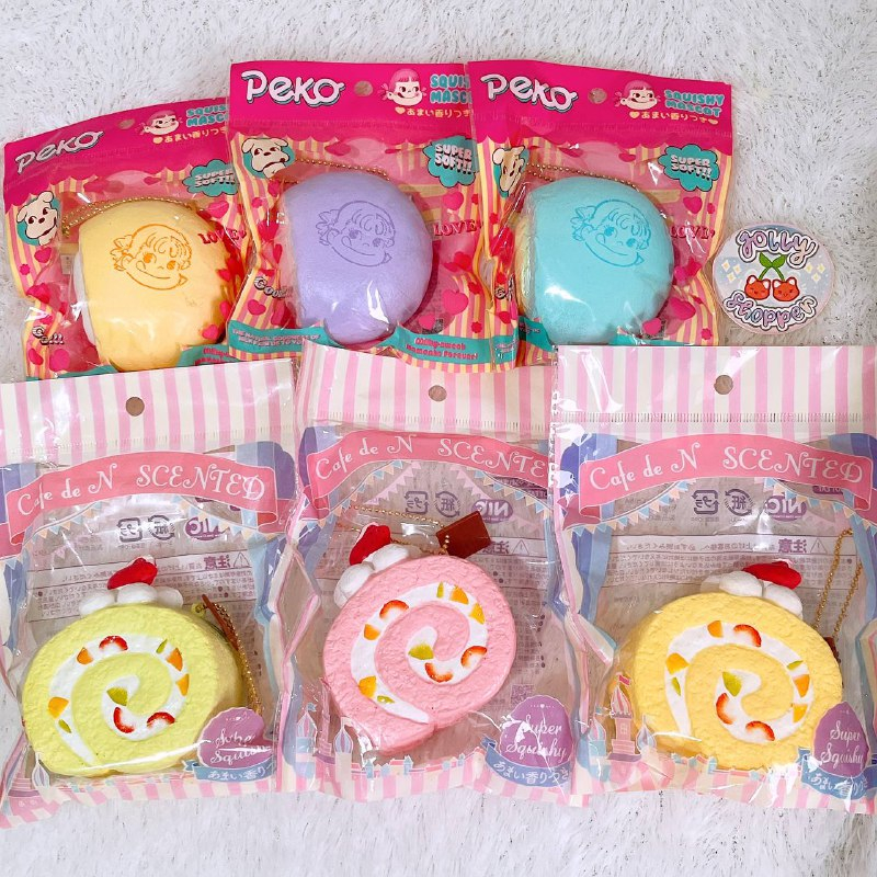 [READY STOCK] Peko Chan Cream Bun Squishy / Cake Roll Cafe de N Scented / Licensed BNIP Asli Jepang