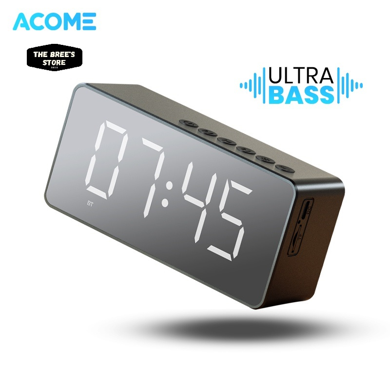 Acome Speaker Bluetooth 5.2 Jam Alarm LED Display Shocking Bass Garansi Resmi 1 Tahun A17