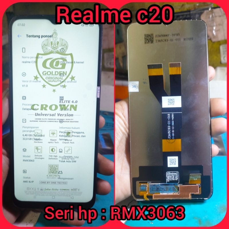 Lcd Touchsreen Ts Fulset Realme C20 No Model RMX3063