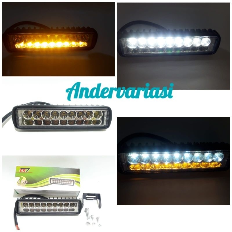 Lampu tembak CWL 18 mata nyalah putih + kuning cr7